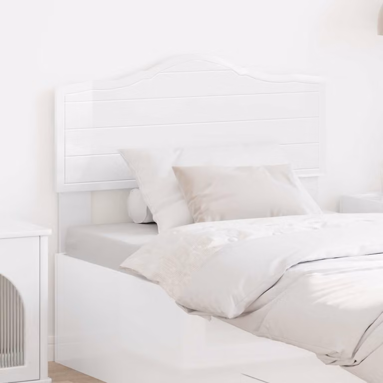 Testiera per letto vidaXL in legno ingegnerizzato MDF bianco lucido con design minimalista