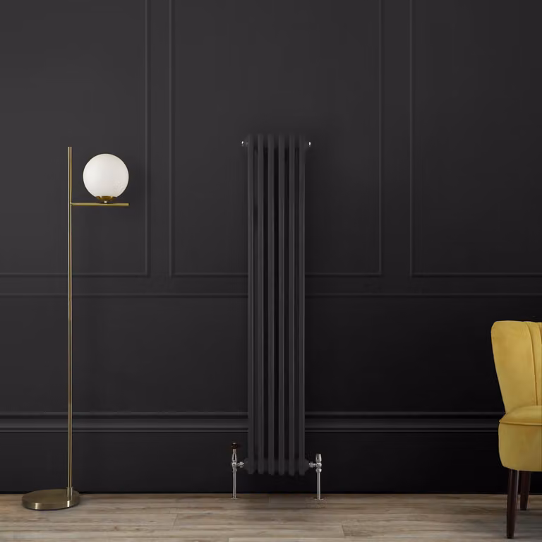 Radiatore Tradizionale a Doppia Colonna Verticale - Nero (Midnight Black) - 1500mm x 290mm - Regent by Hudson Reed