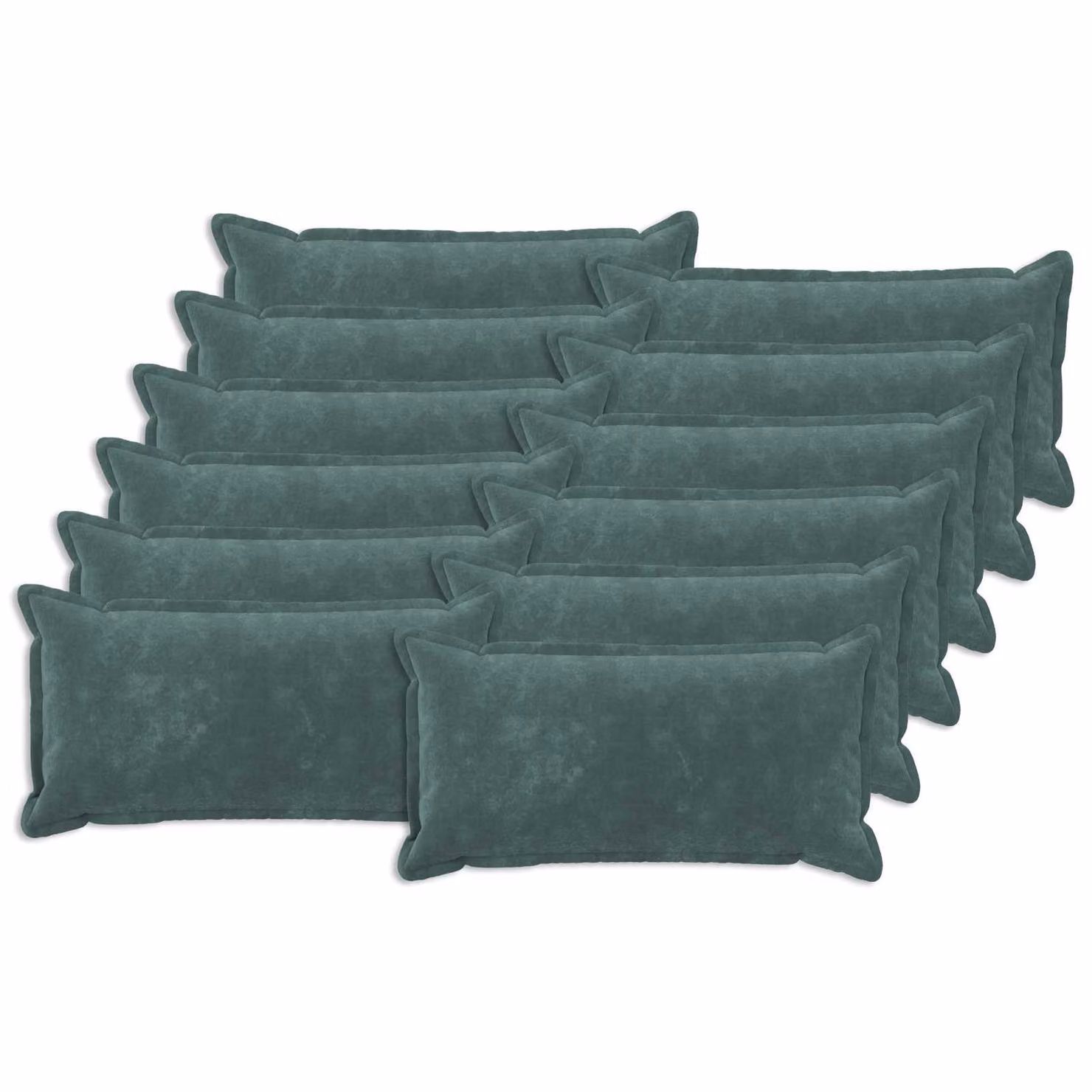 Set di 12 federe vidaXL HOUTEN in microfibra blu petrolio, L 80 cm x P 40 cm x H 40 cm