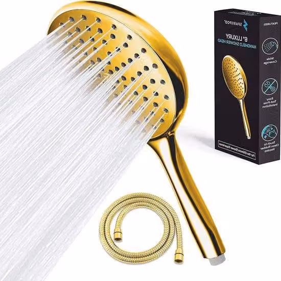 Doccetta manuale ad alta pressione con tubo flessibile - enorme doccetta per il viso da 155 cm - design lussuoso - facile da installare