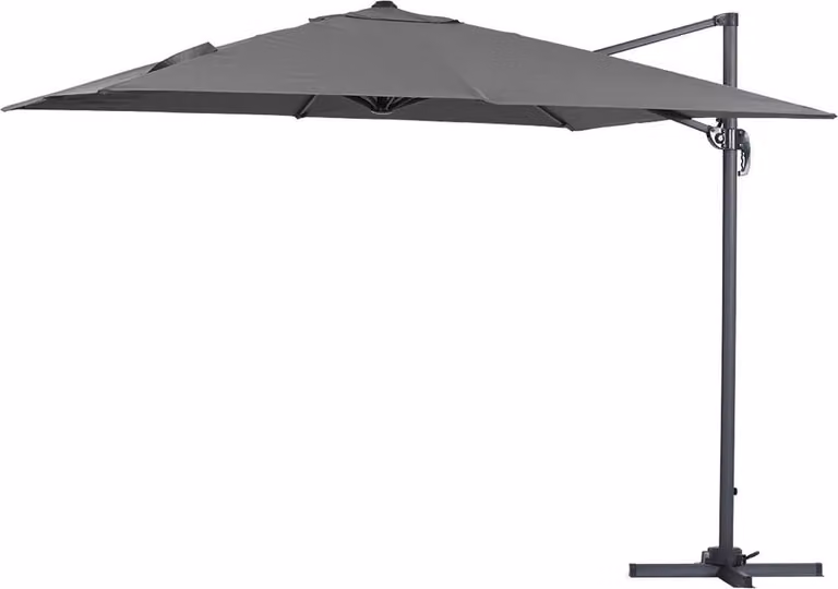 Ombrellone da giardino decentrato in alluminio SUN 3 - Quadrato - 3 x 3 m - Grigio