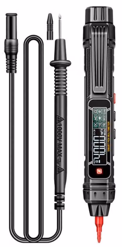 Multimetro digitale - AC/DC - 600V - 10MHz - 4000 conteggi - Multimetro - Multimetro a penna - per misurare tensione AC/DC, resistenza, continuità e test di diodi - 2 batterie AAA (batterie non incluse)
