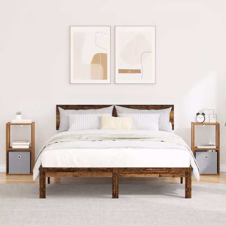 Set di 2 comodini vidaXL in legno vecchio marrone L: 30,5 cm, P: 27 cm, H: 59,5 cm