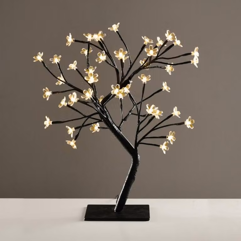 ACA Lighting albero con fiori in silicone 36 LED 220-240V, bianco caldo, IP20, 45cm, 3m cavo nero X1036141