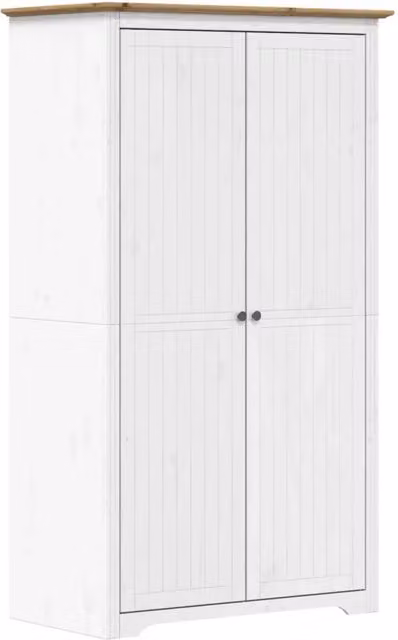 Armadio BODO 99x53,5x173 cm Legno Massello Pino Bianco Marrone CFW3181982