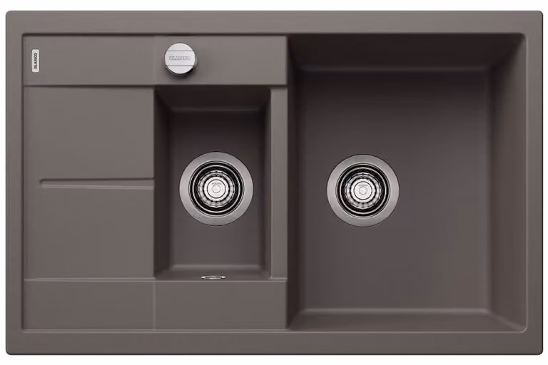 Lavello da incasso in granito Silgranit, colore grigio vulcano, da 60 cm, per mobile sottolavello