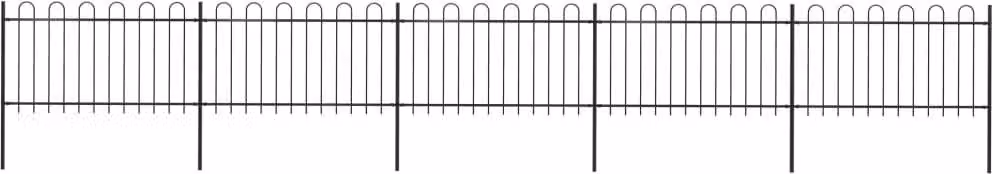 Maison Exclusive - Recinzione da Giardino con Parte Superiore ad Anello in Acciaio 892,5x100 cm Nero