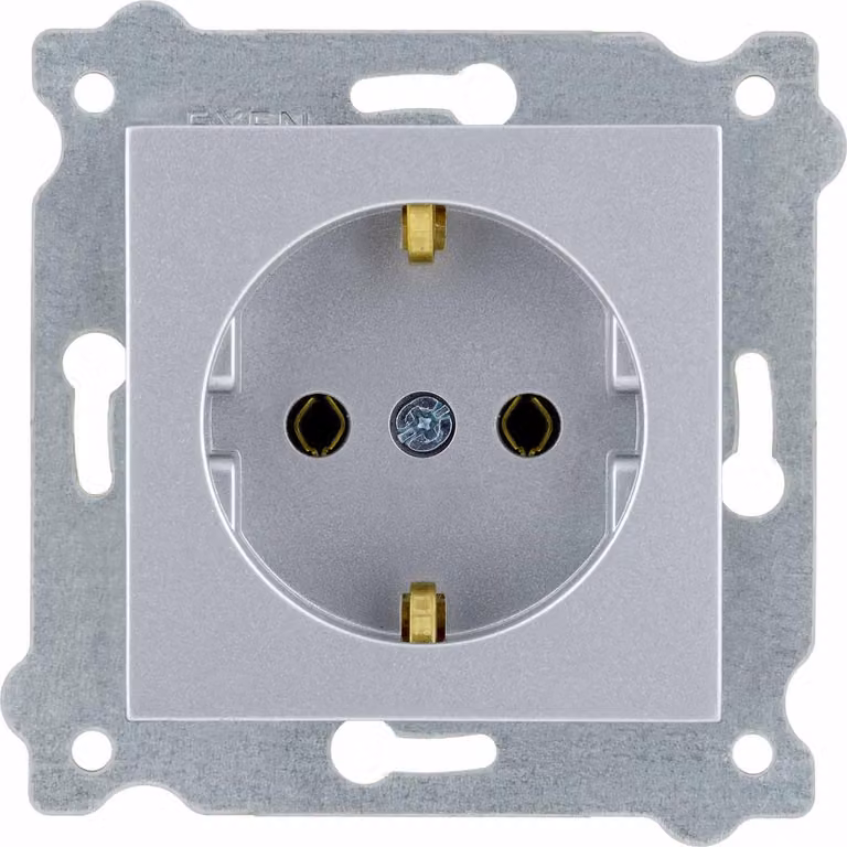 Presa di corrente con messa a terra Schuko 2P+T Argento 237/10E EXEN