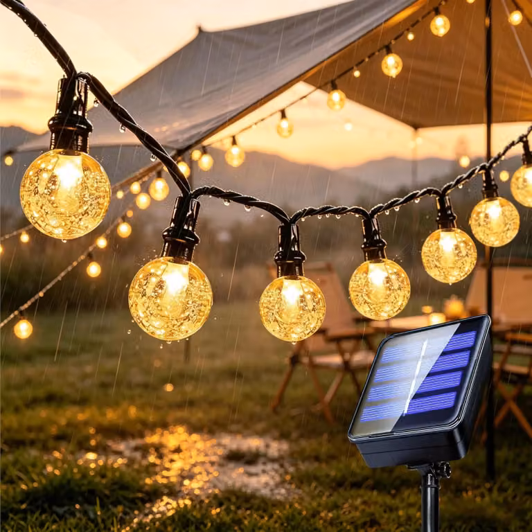 Catena luminosa - 7 metri - 50 LED - A energia solare - Per giardino e terrazzo