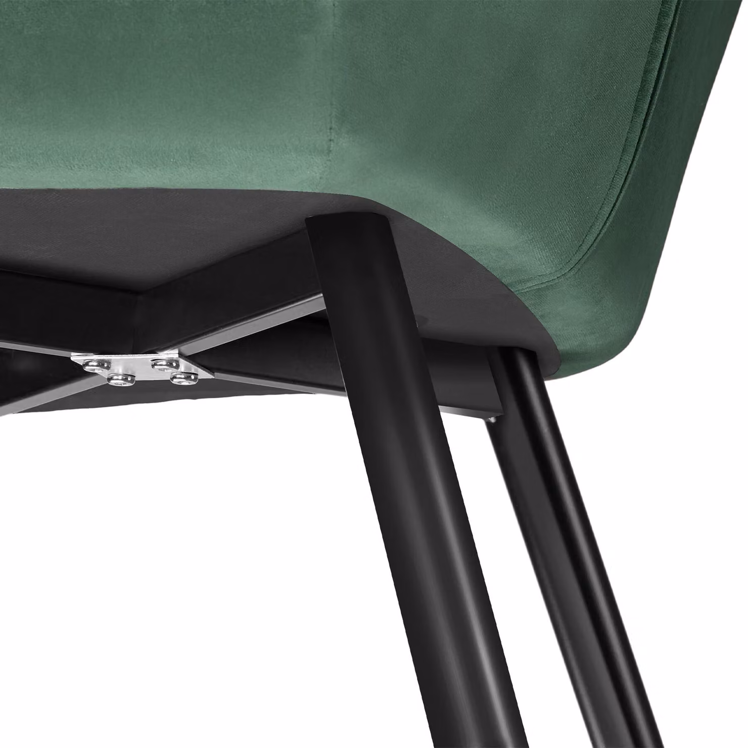 Set di 4 sedie Marilyn TecTake GmbH in velluto verde e nero con gambe in metallo nero per soggiorno e sala da pranzo – 1