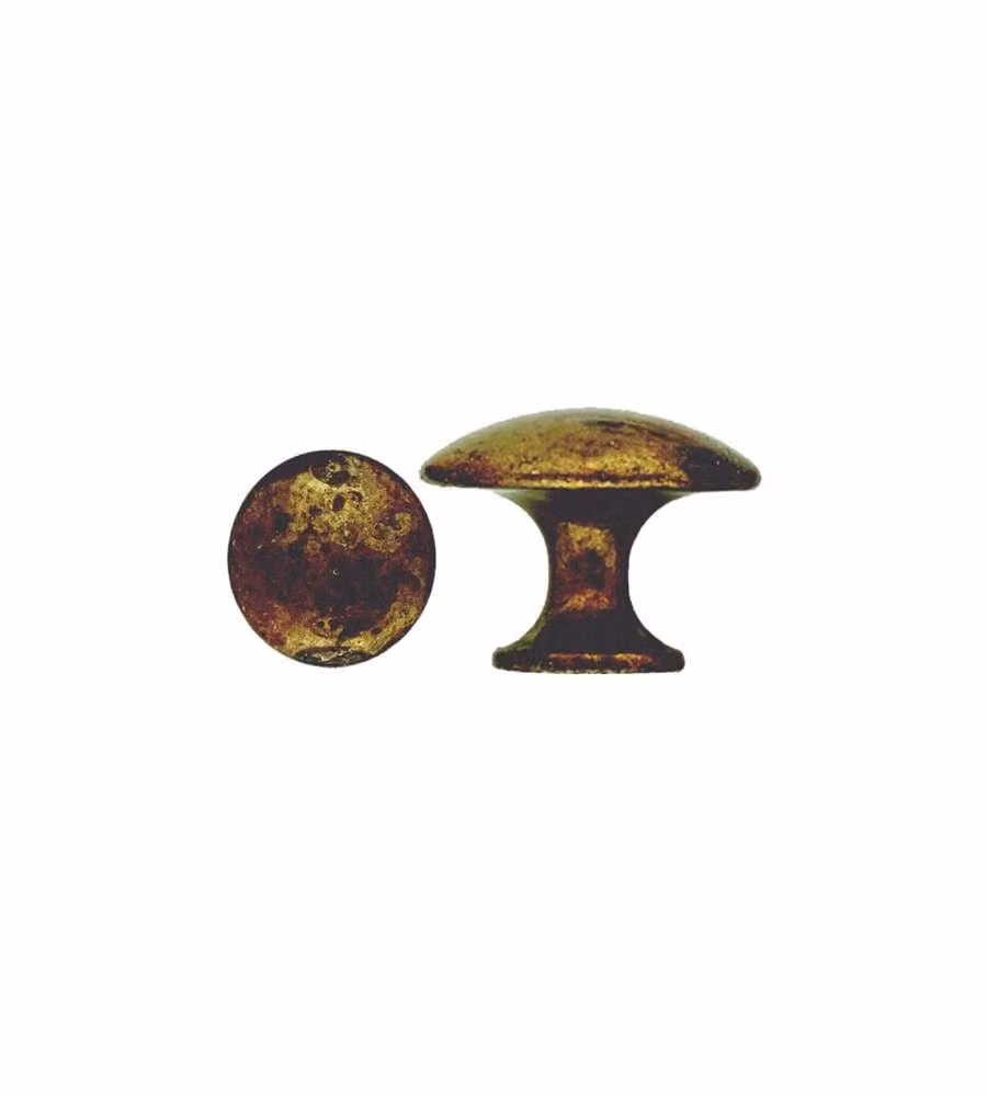 Pomolo Bombato Zama Ottone Antico 30       6484 Ms
