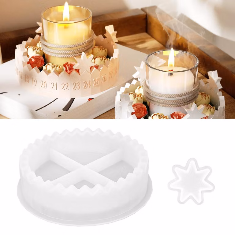 Stampo in silicone per creare calendari dell'Avvento, portacandele per decorazioni fai-da-te, adatti per Natale, Pasqua e Halloween