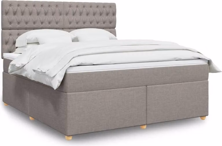 Maison Exclusive - Giroletto a Molle con Materasso Tortora 180x200 cm in Tessuto