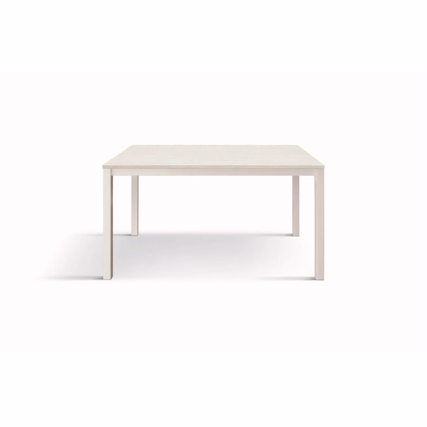 Tavolo TROPEA in legno, finitura bianco frassinato e base in metallo verniciato bianco, allungabile 120×80 cm – 170×80 cm
