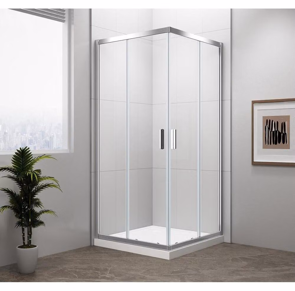 Polysan Easy Line - Schermo doccia 900x900 mm, alluminio/vetro trasparente EL5115