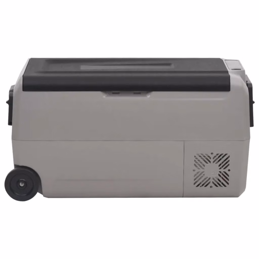 Borsa Frigo con Manico e Ruote vidaXL, Nera e Grigia, L/P/H: 37,0 x 36,5 x 71,0 cm – 2