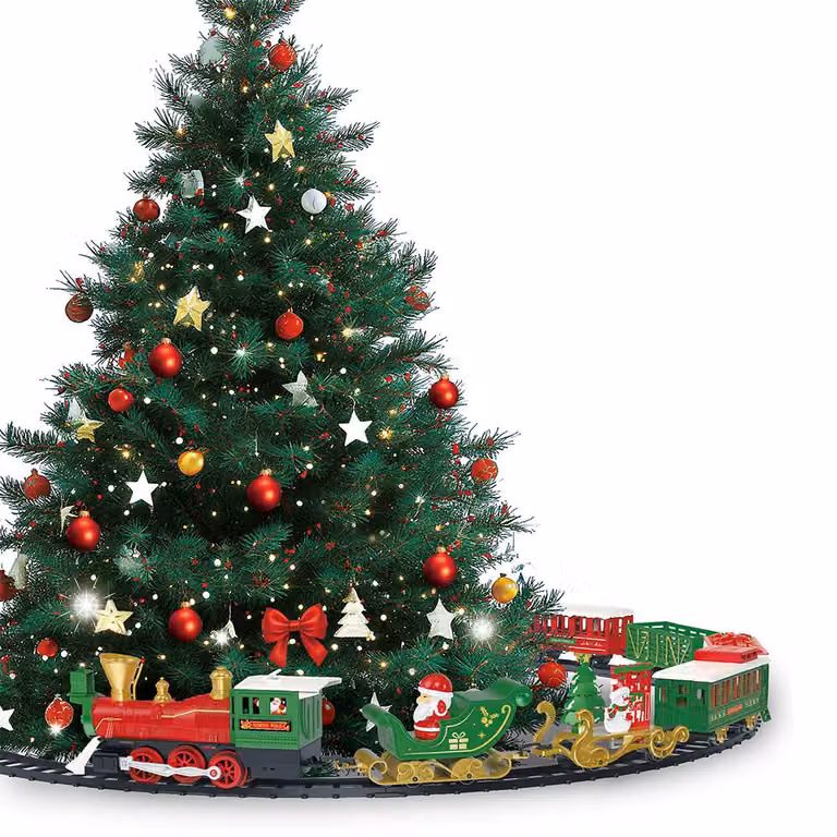 Clayre & Eef, decorazione natalizia a forma di treno, colore verde, materiale: plastica