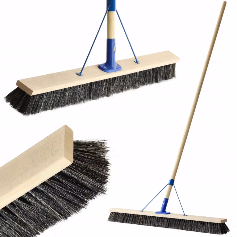 Scopa stradale KADAX con manico lungo in legno, scopa larga in legno, robusto lavapavimenti 100 cm