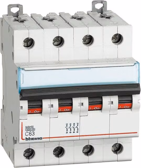 Interruttore magnetotermico BTICINO 4P 63A 6 kA C 4M bianco FN84C63