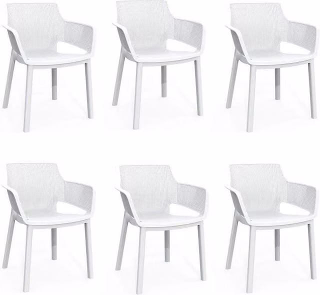 Set Sedie da Giardino Keter Elisa in Resina 6 Pz Colore: Bianco