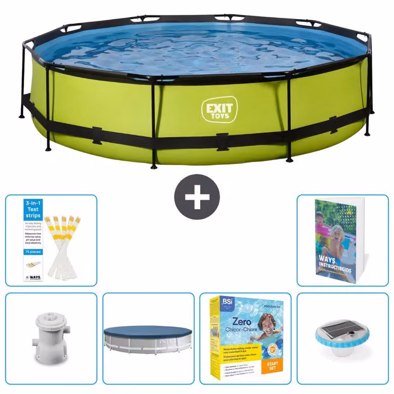 Piscina gonfiabile rettangolare - 360x76 cm - Set da 5 pezzi - Modello S178