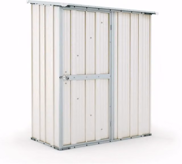 Casetta Box da Giardino in Lamiera di Acciaio Porta Utensili 155x100x192 cm Enaudi Bianca