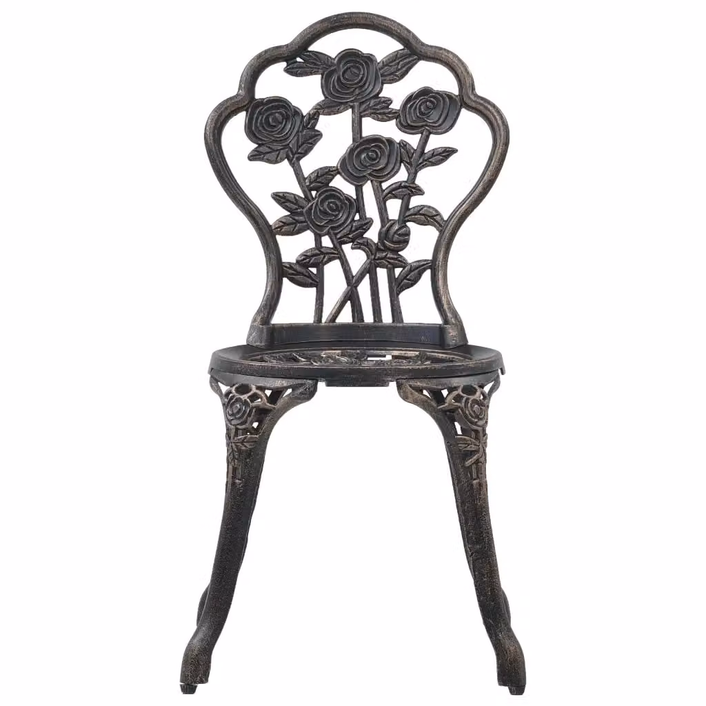 Set di 2 sedie da bistrot vidaXL in alluminio pressofuso color bronzo opaco – 2