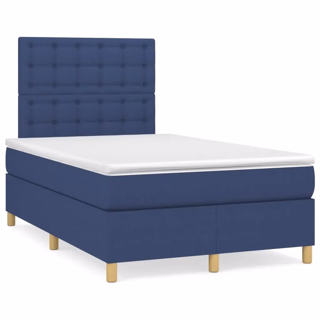 Letto Ibrido con Giroletto a Molle e Materasso vidaXL, Colore Blu e Bianco, L/P: 120 x 200 cm – 2