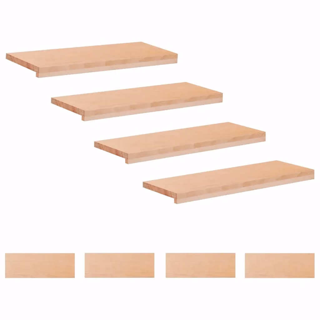 Set di 8 tappeti per scale vidaXL in legno di faggio color beige, L 70 x P 30 x H 2 cm – 2
