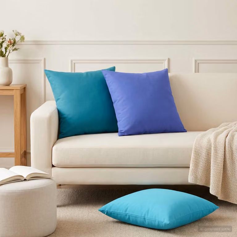 vidaXL Cuscino con cuscino HEERLEN 2 pz Blu Reale Poliestere