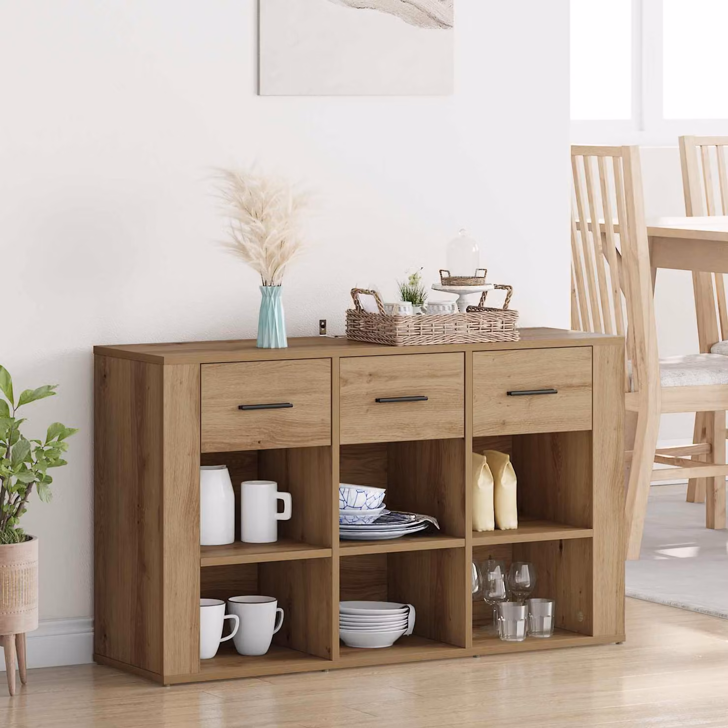 Credenza in stile rustico vidaXL in rovere marrone L: 100 cm, P: 30 cm, H: 59,5 cm