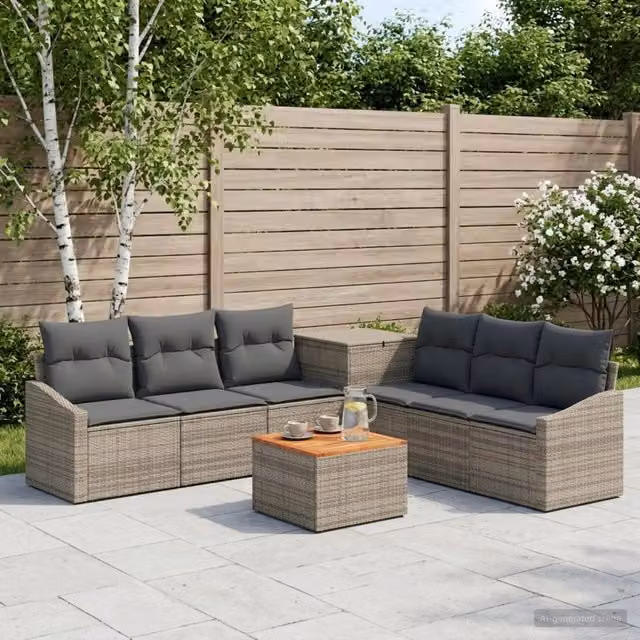 Set di divani 8 pz Grigio e Grigio Scuro 55 x 55 x 37 cm 3448226
