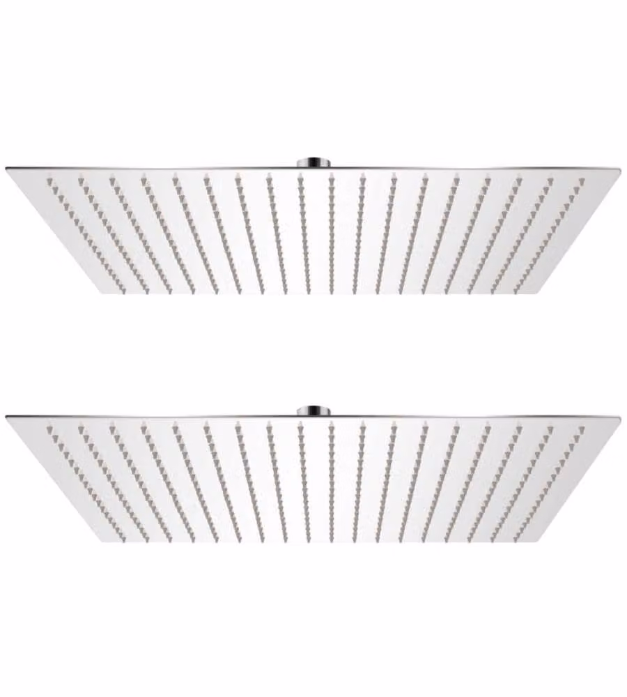 Soffione per Doccia a Pioggia 2 pz Acciaio Inossidabile 50x50cm