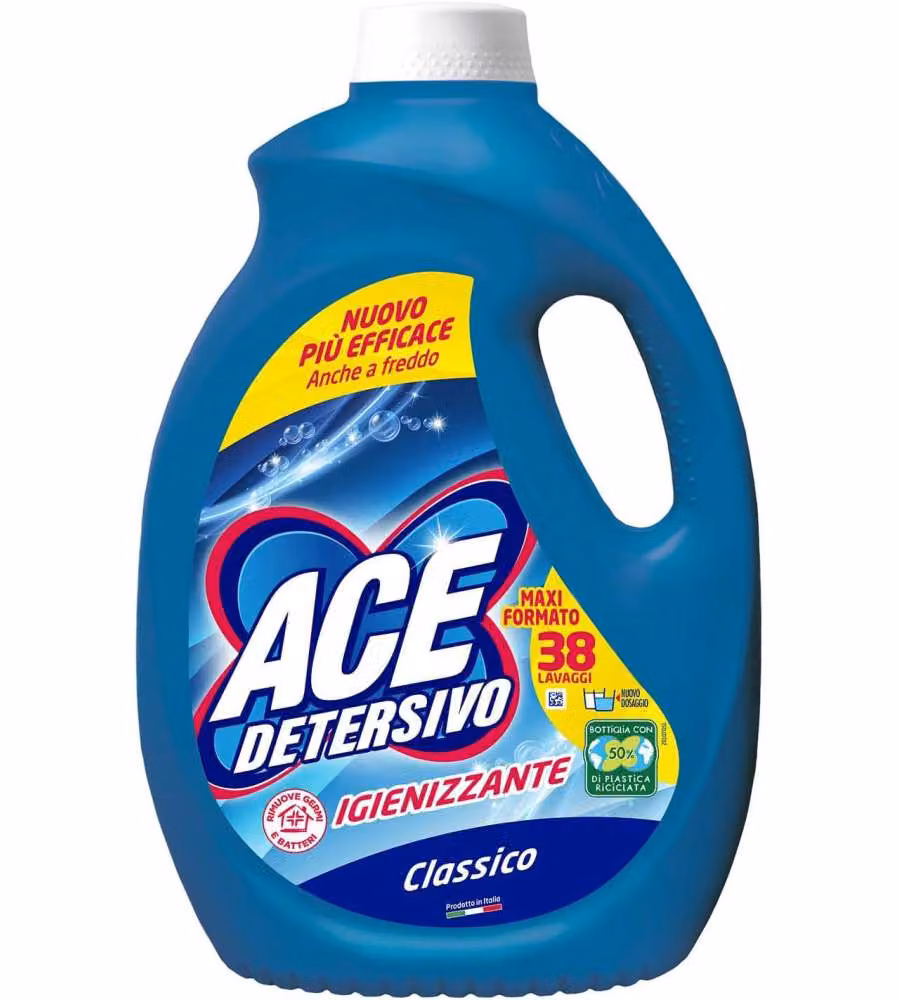 ACE Detersivo Bucato Igienizzante Classico 1,9L Floreale 38 Lavaggi