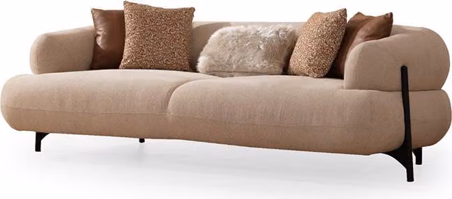 Luxuriöses Weißes Polstersofa Designer Textilcouch Wohnzimmer 3-Sitzer