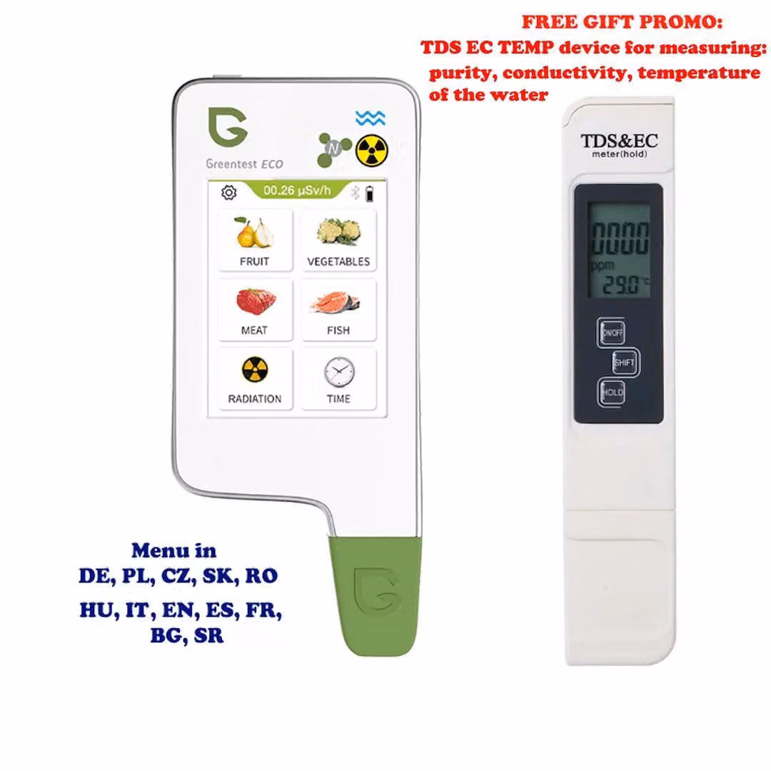 Tester digitale Greentest Eco 4F, per la misurazione della concentrazione di nitrati in frutta, verdura, carne, pesce e radiazioni + TDS3 GRATUITA