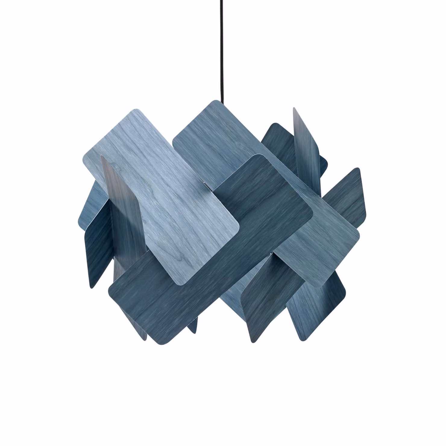LZF LAMPS Lampada a sospensione Escape, dimmerabile, Blu, Soggiorno / Sala da pranzo, Legno, Design, Lampada a sospensione