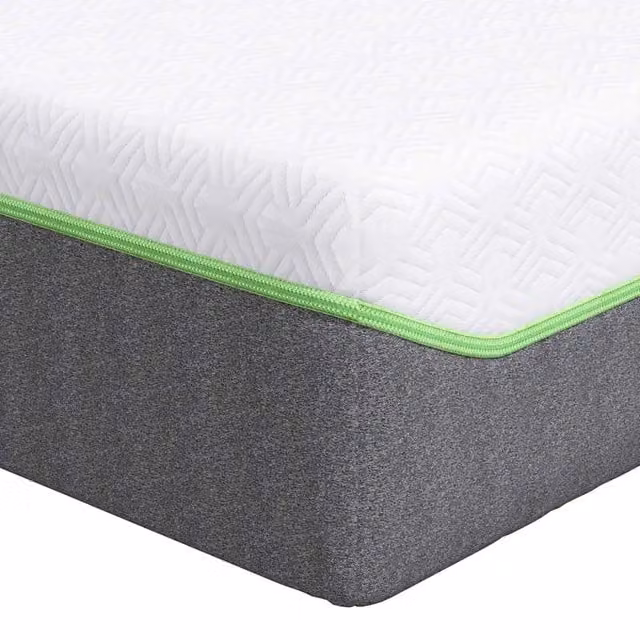 Materasso Bianco e Grigio 140 x 190 cm Tessuto Jacquard