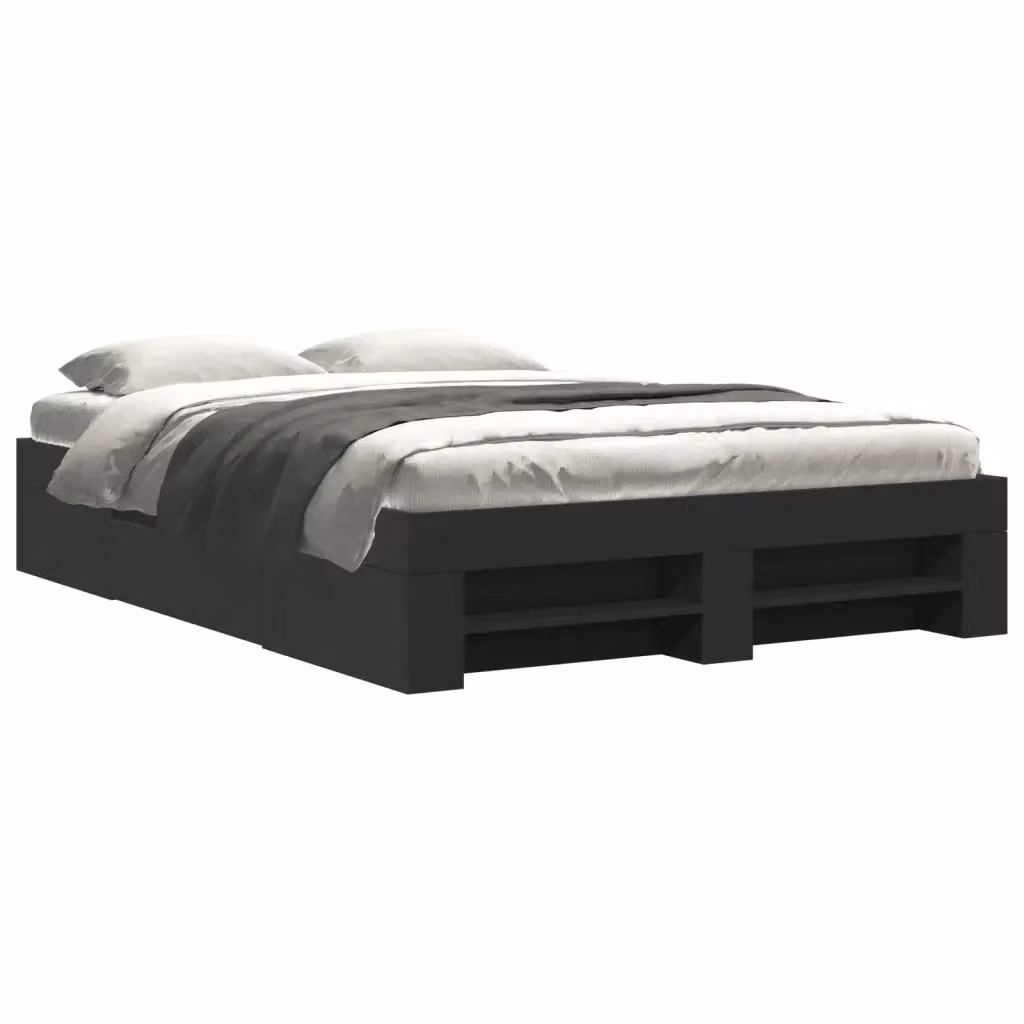 Letto con cassetti vidaXL in legno nero L/P/H: 120 x 200 x 123 cm – 2