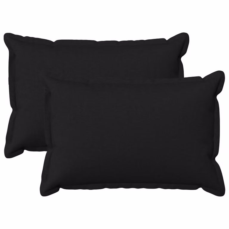 Set di 2 federe vidaXL HOUTEN nere in poliestere, L 50 cm x P 30 cm