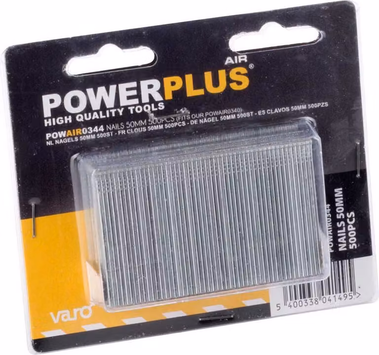 Chiodi pneumatici Powerplus 500 pezzi L 50 mm G16 Chiodi di ricambio per chiodatrici pneumatiche