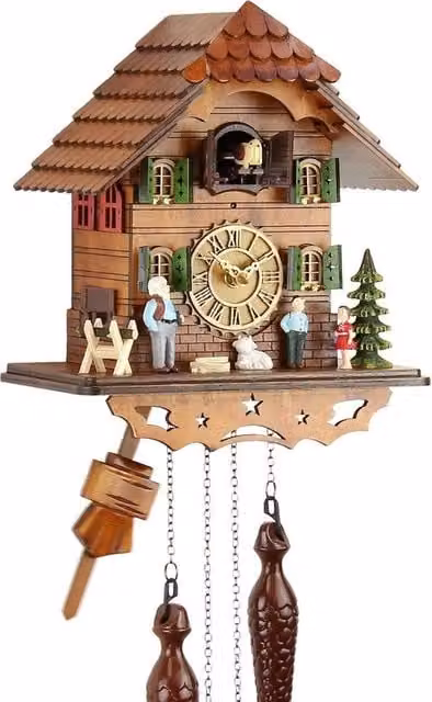 Orologio da Parete Cuckoo - Orologio da Muro con Suono di Cuculo - Orologio da Parete Moderno - Minimalista