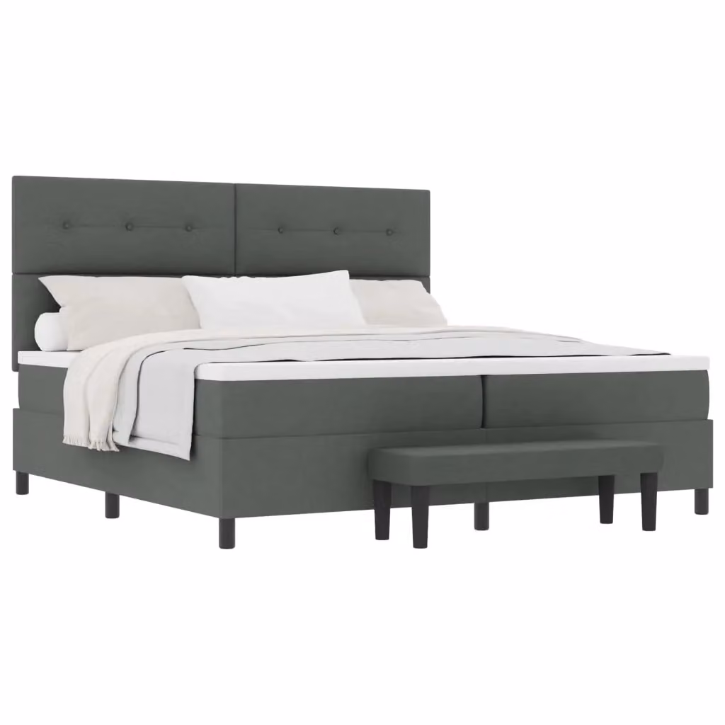 Letto ibrido con molle a sacchetto e testiera vidaXL in tessuto grigio L: 200 cm, P: 200 cm, H: 280 cm – 2