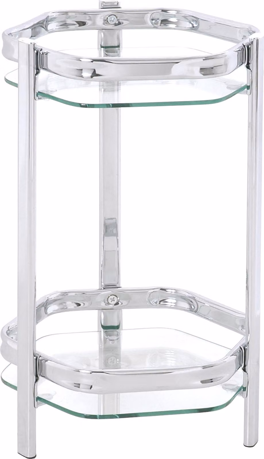 HAKU - Tavolino portavaso cromato - Vetro, metallo, dimensioni: 28x45x28 cm