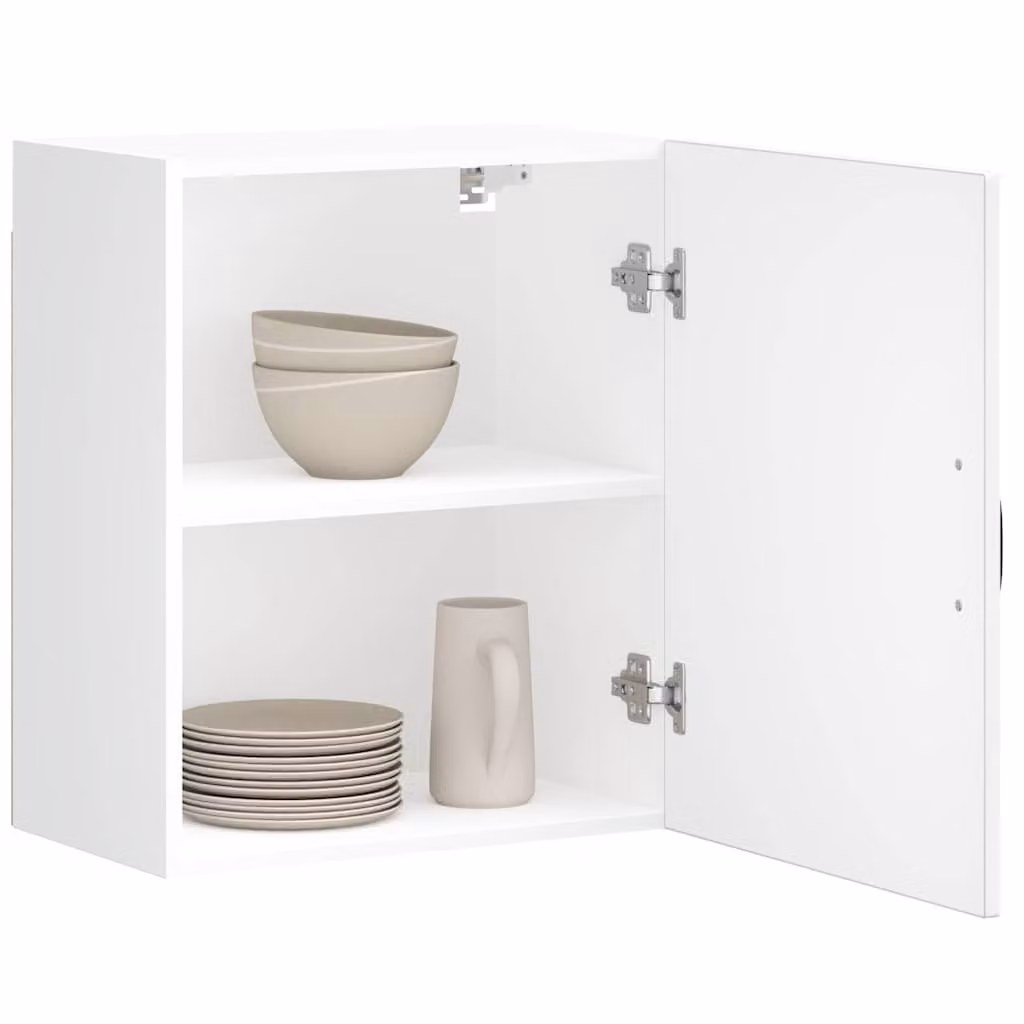 Set di 2 pensili da cucina vidaXL Lucca in legno bianco lucido con ante a battente