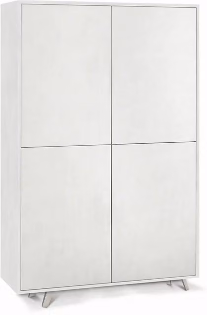 Armadio mobile 4 ante con apertura push-pull 107x41x169h cm in kit colore Ossido bianco