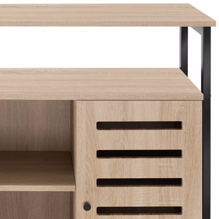 Credenza Warrington TecTake in stile industriale con finitura rovere e dettagli neri, L: 100 cm, P: 37 cm, H: 82 cm