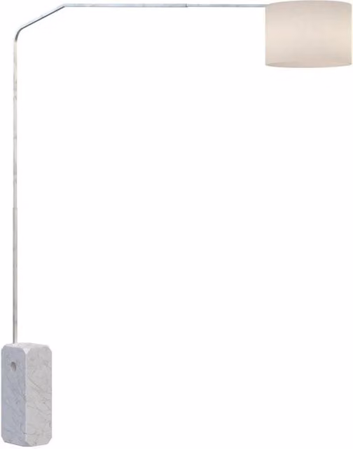 Piantana Contemporanea Slope Marmo E Tessuto Bianco 1 Luce E27