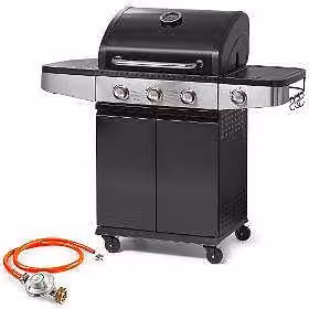 FIELDMANN FZG 3013 Dimensioni griglia: 122 x 57 x 112 cm, 3x bruciatore principale e 1x bruciatore laterale (11,5 kW), superficie di grigliatura: 60 x 42 cm, altezza di grigliatura: 86 cm