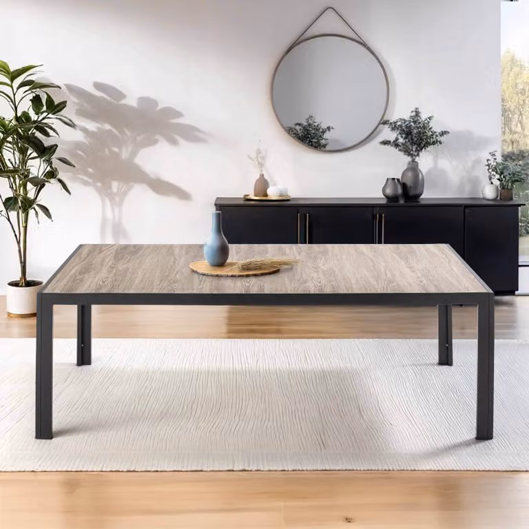 Tavolo contemporaneo in alluminio e Vetroceramica - Oviala Tivoli